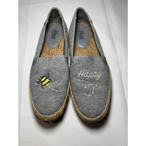 Bass Shoes - Bass 🐝 Bee Happy Gray Espadrille Slip On Shoes Women’s Size 8   Jenny 🐝 Nice